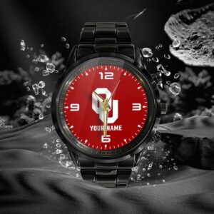 Custom Name Oklahoma Sooners NCAA Black Hand Watch Gifts For Fans 2