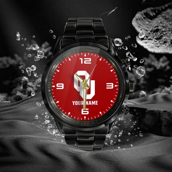 Custom Name Oklahoma Sooners NCAA Black Hand Watch Gifts For Fans