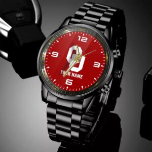 Custom Name Oklahoma Sooners NCAA Black Hand Watch Gifts For Fans 4