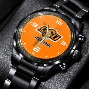 Custom Name Oklahoma State Cowboys NCAA Black Hand Watch Gifts For Fans 1