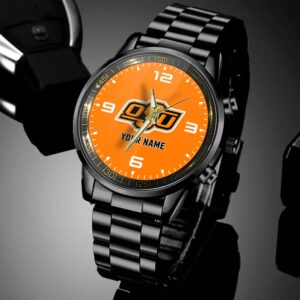 Custom Name Oklahoma State Cowboys NCAA Black Hand Watch Gifts For Fans 4