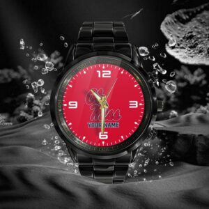 Custom Name Ole Miss Rebels NCAA Black Hand Watch Gifts For Fans 2