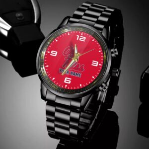 Custom Name Ole Miss Rebels NCAA Black Hand Watch Gifts For Fans 4