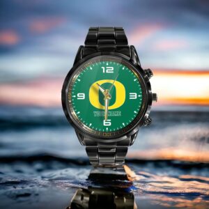 Custom Name Oregon Ducks NCAA Black Hand Watch Gifts For Fans 3