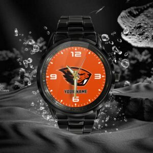 Custom Name Oregon State Beavers NCAA Black Hand Watch Gifts For Fans 2