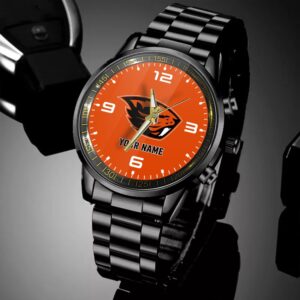 Custom Name Oregon State Beavers NCAA Black Hand Watch Gifts For Fans 4