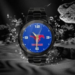 Custom Name SMU Mustangs NCAA Black Hand Watch Gifts For Fans 2