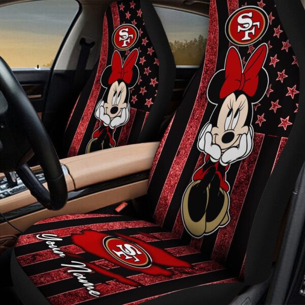 Custom Name San Francisco 49ers Minnie Mouse Car Seat Covers