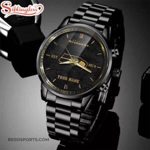 Custom Name Seattle Seahawks NFL Black Stainless Steel Watch For Fans 3