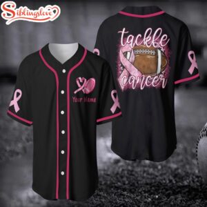 Custom Name Tackle Cancer Football…