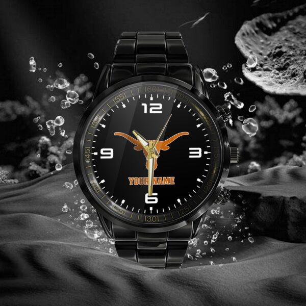 Custom Name Texas Longhorns NCAA Black Hand Watch Gifts For Fans