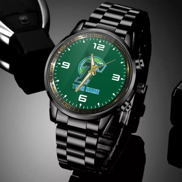 Custom Name Tulane Green Wave NCAA Black Hand Watch Gifts For Fans