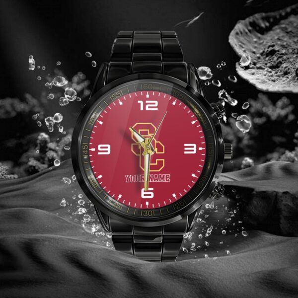 Custom Name USC Trojans NCAA Black Hand Watch Gifts For Fans