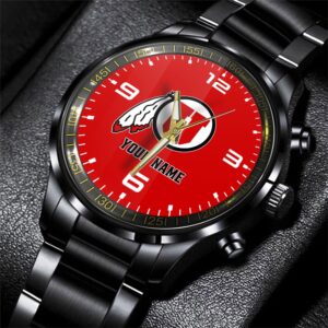 Custom Name Utah Utes NCAA Black Hand Watch Gifts For Fans 0