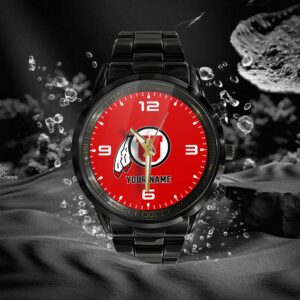 Custom Name Utah Utes NCAA Black Hand Watch Gifts For Fans 1