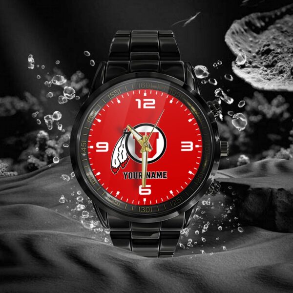 Custom Name Utah Utes NCAA Black Hand Watch Gifts For Fans