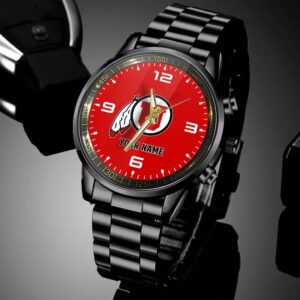 Custom Name Utah Utes NCAA Black Hand Watch Gifts For Fans 3