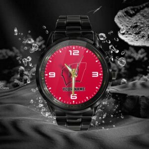 Custom Name Wisconsin Badgers NCAA Black Hand Watch Gifts For Fans 1