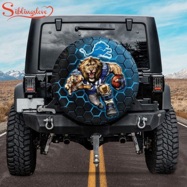 Detroit Lions NFL Mascot Spare Tire Cover Gift For Campers