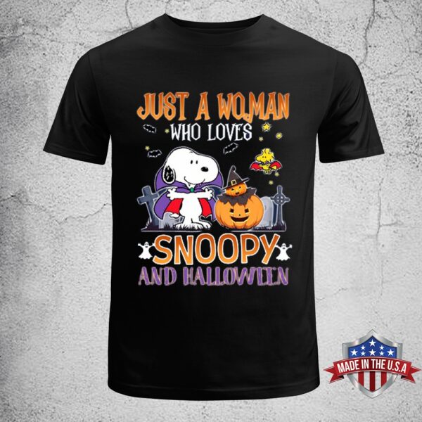 Just A Woman Who Loves Snoopy And Halloween Unisex T-Shirt