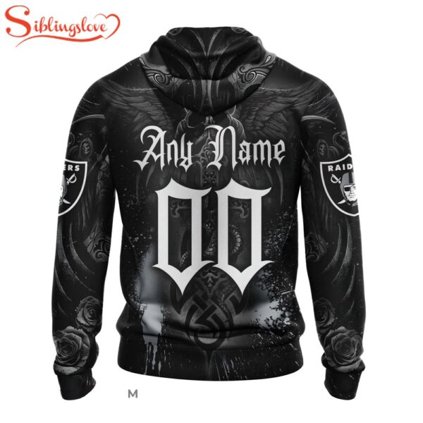 Custom Name And Number Las Vegas Raiders NFL Halloween All Over Print Hoodie Shirt