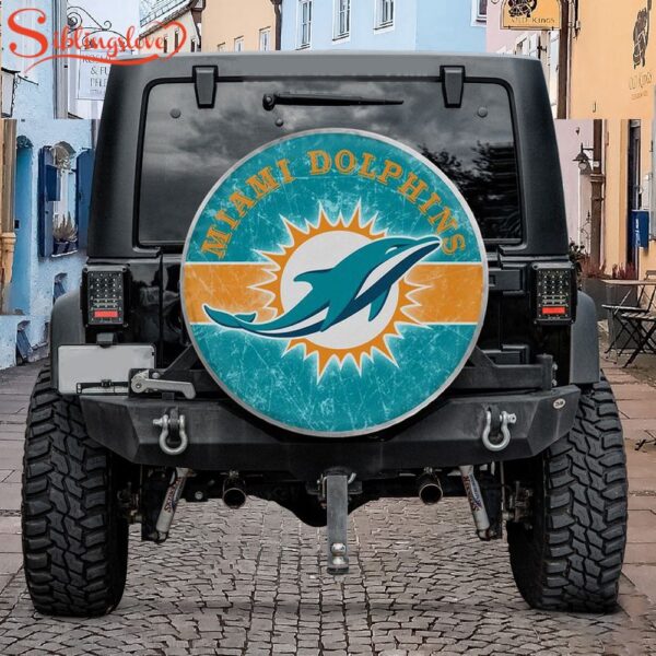 Miami Dolphins Big Logo Spare Tire Cover Gift For Campers