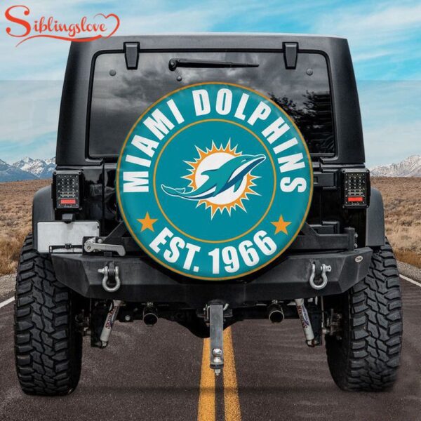 Miami Dolphins Est 1966 Spare Tire Cover Gift For Campers