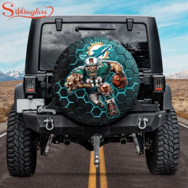 Miami Dolphins NFL Mascot Spare Tire Cover Gift For Campers