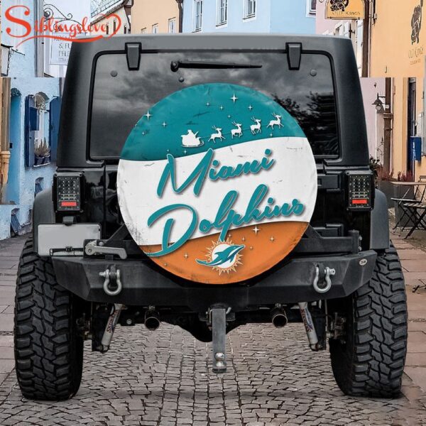 Miami Dolphins Santa Claus Spare Tire Cover Gift For Campers