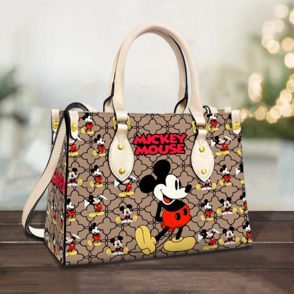 Mickey Mouse Cartoon Pattern Leather HandBag