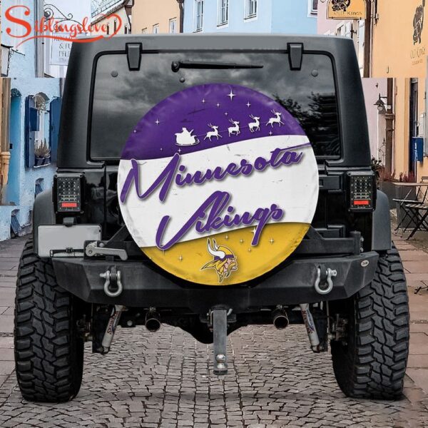 Minnesota Vikings Santa Claus Spare Tire Cover Gift For Campers