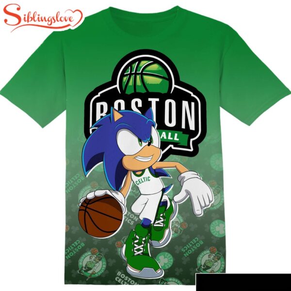 NBA Boston Celtics Sonic the Hedgehog  All Over Print T-Shirt