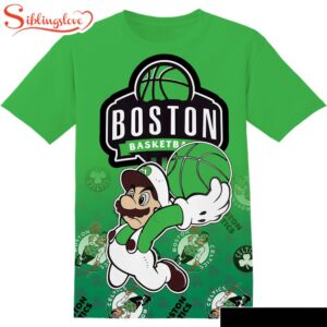 NBA Boston Celtics Super Bros  All Over Print T-Shirt