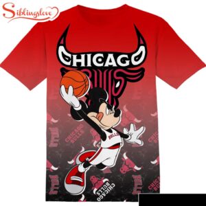 NBA Chicago Bulls Disney Mickey  All Over Print T-Shirt