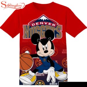 NBA Denver Nuggets Disney Mickey  All Over Print T-Shirt