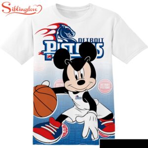 NBA Detroit Pistons Disney Mickey  All Over Print T-Shirt