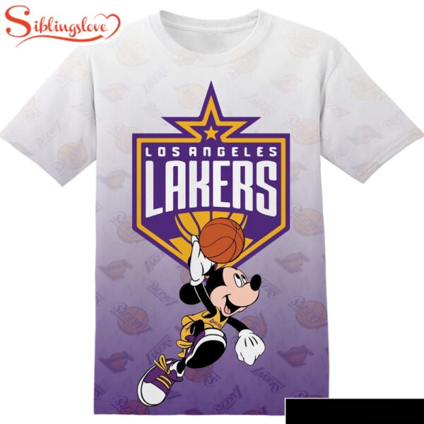 NBA Los Angeles Lakers Mickey  All Over Print T-Shirt