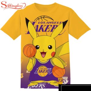 NBA Los Angeles Lakers Pokemon Pikachu  All Over Print T-Shirt