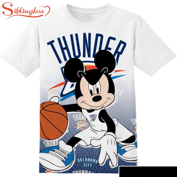 NBA Oklahoma City Thunder Disney Mickey  All Over Print T-Shirt