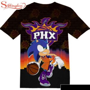 NBA Phoenix Suns Sonic the Hedgehog  All Over Print T-Shirt