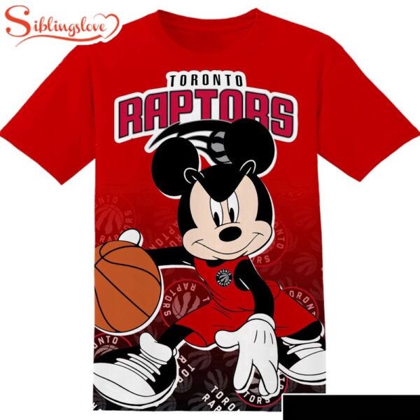 NBA Toronto Raptors Disney Mickey  All Over Print T-Shirt