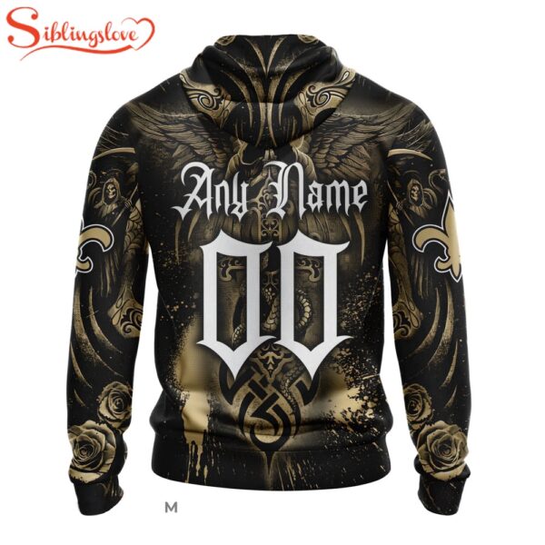 Custom Name And Number New Orleans Saints NFL Halloween All Over Print Hoodie Shirt