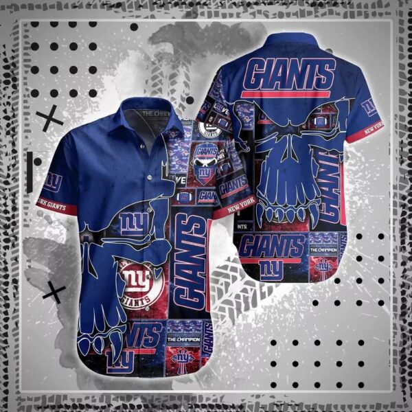 New York Giants Nfl Hawaiian Shirt Skull Printed 3d New Trend Summer For Best Fans