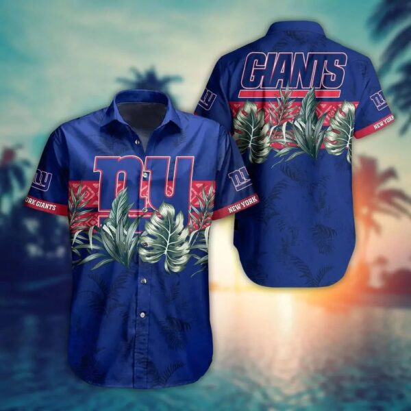 New York Giants Nfl Hawaiian Shirt Tropical Pattern Graphic Gift For Fan Nfl Enthusiast