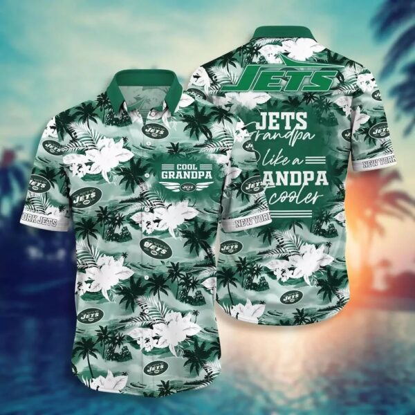 New York Jets Nfl Hawaiian Shirt For Grandparent New Trending Beach Shirt