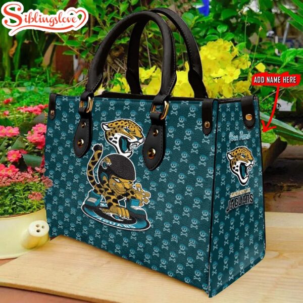 Personalized Name NFL Jacksonville Jaguars Leather Handbag