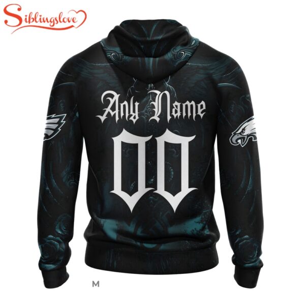 Custom Name And Number Philadelphia Eagles NFL Halloween All Over Print Hoodie Shirt