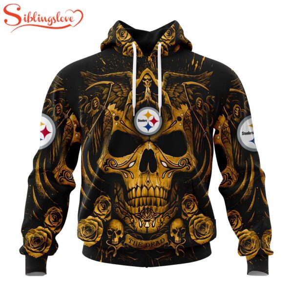 Custom Name And Number Pittsburgh Steelers NFL Halloween All Over Print Hoodie Shirt