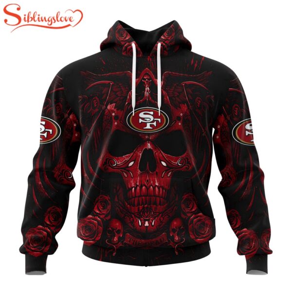 Custom Name And Number San Francisco 49ers NFL Halloween All Over Print Hoodie Shirt