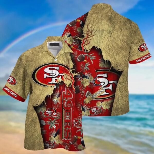 San Francisco 49ers Nfl Hawaiian Shirt Tropical Print Sumer Best Gift For Fans